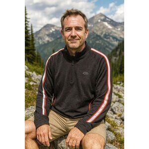 Icebreaker Men’s Sportltd 320 Pure Merino Brown Sweater Medium EUC